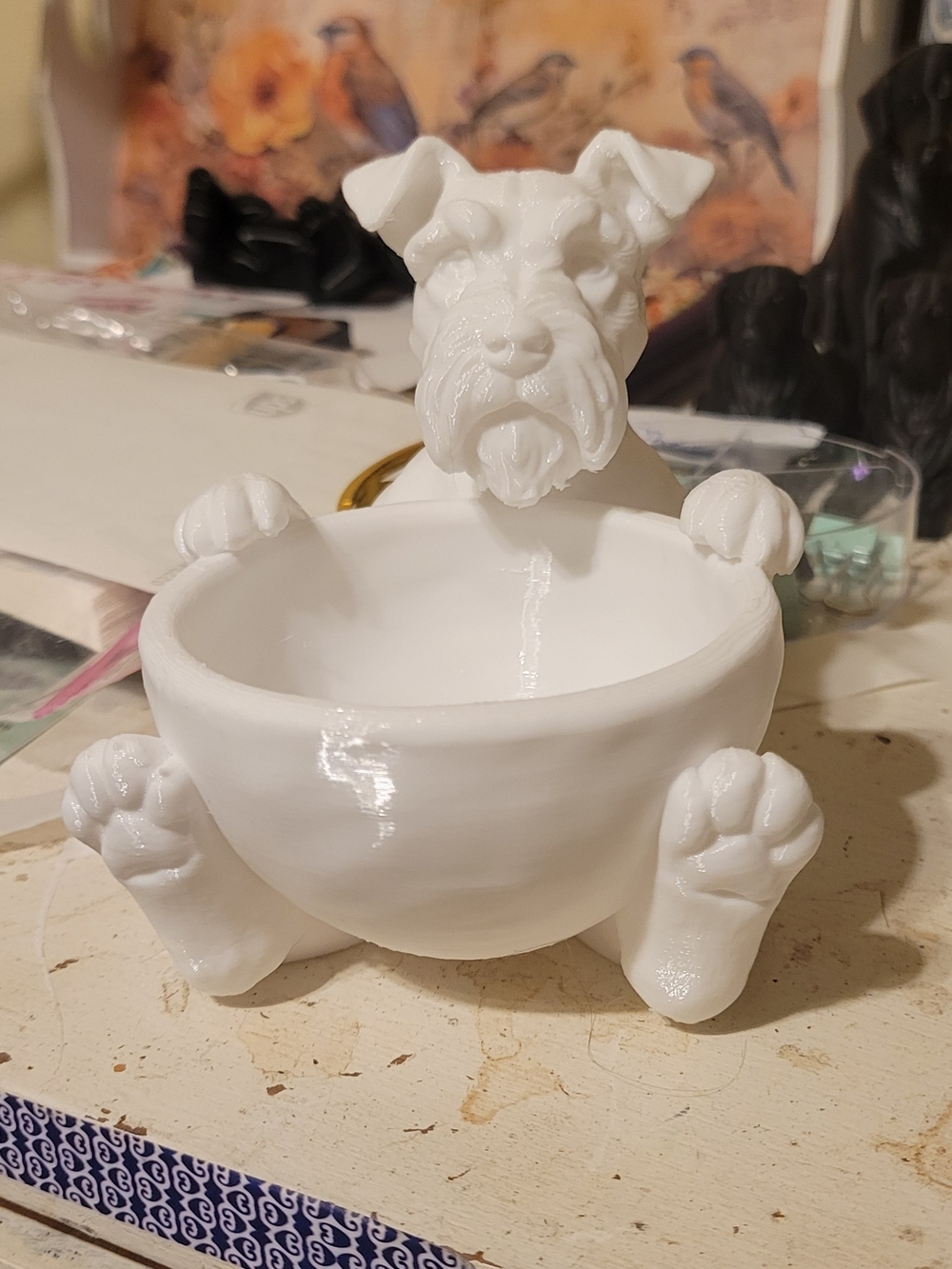 White Or Black Schnauzer Trinket Bowl